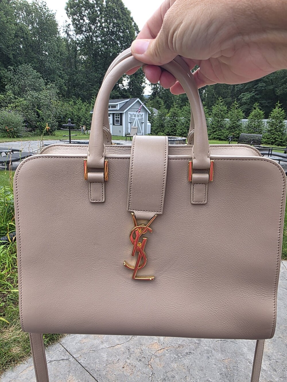 Pre-loved authentic YSL Cabas Baby Monogram Saint Laurent Beige Bag - Picture 15 of 17